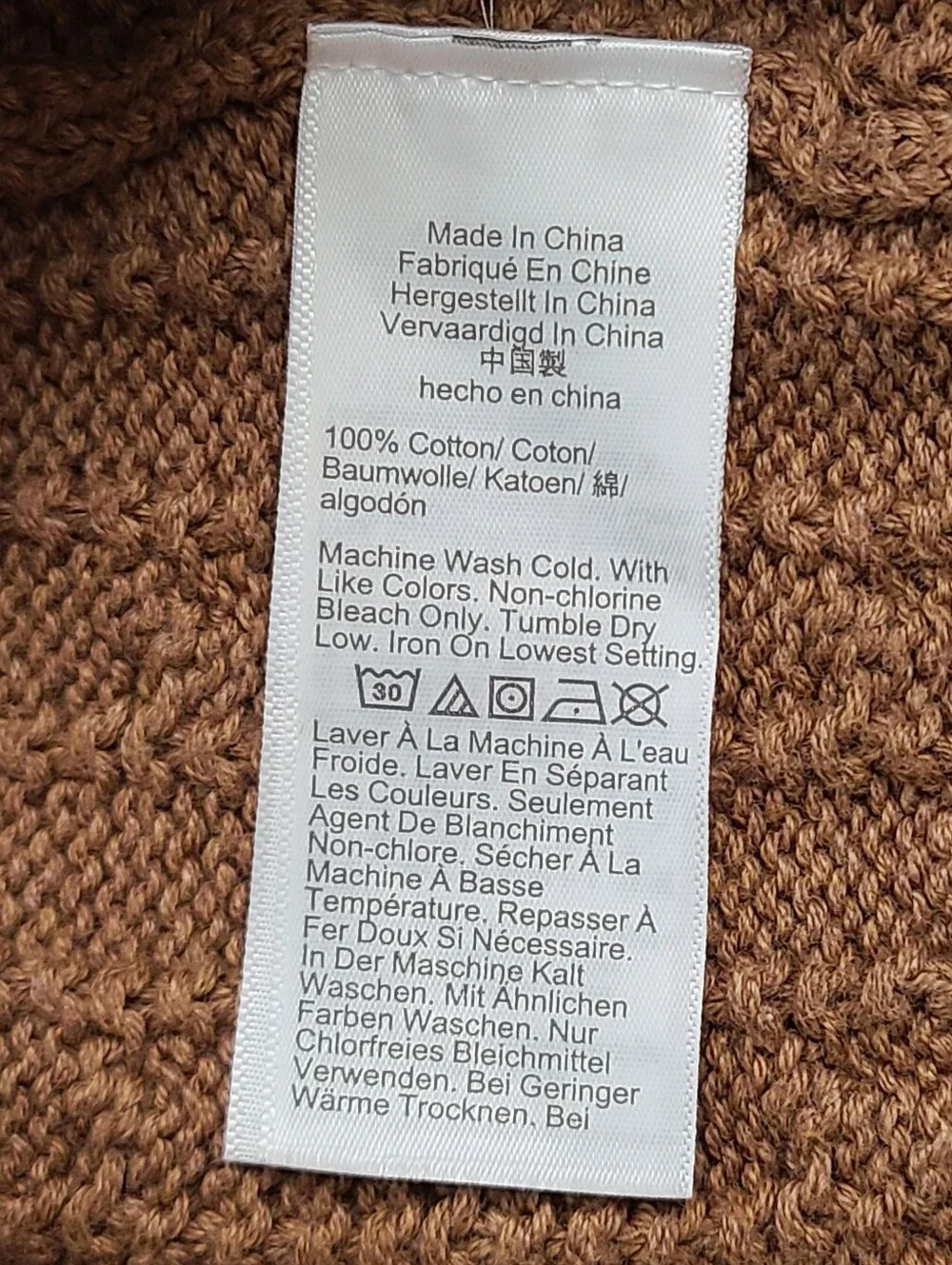 J Crew Men's Heritage Cotton Cardigan Sweater Vest Cable Knit Size L Camel Brown